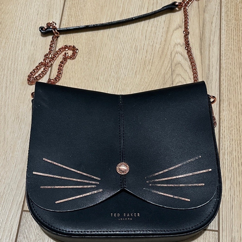 Ted Baker Black and Rose Gold Crossbody Bag